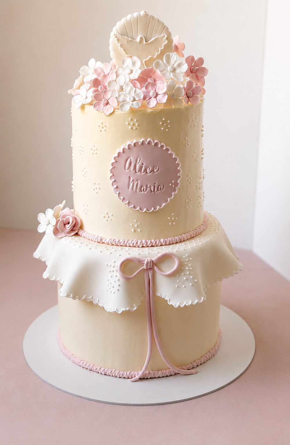 Torta comunione con colomba e fiori, Milka Sweet Cakes
