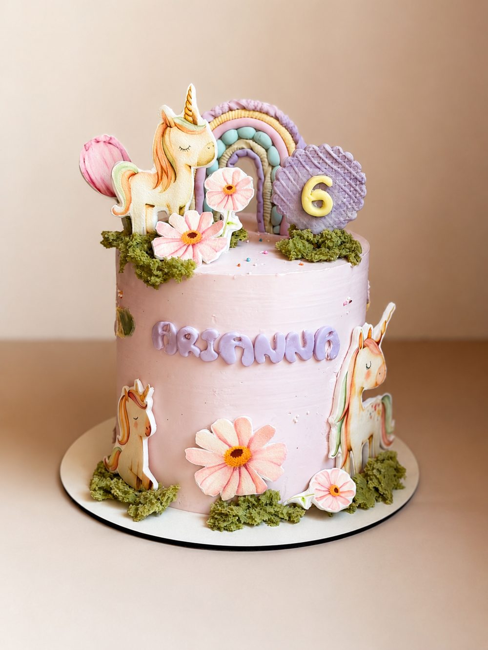Torta a tema unicorno con fiori pressati, Milka Sweet Cakes
